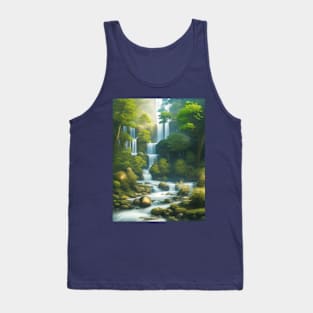 waterfall in a forest Tank Top